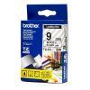CINTA ROTULAR Brother TZ 9mm FONDO/Transp. (Negro)