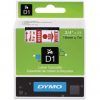 CINTA ROTULAR Dymo (D1) 19mm x7mt (Rojo/Blanco)