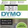 CINTA ROTULAR Dymo (D1) 6mm x7mt (Negro,Transp.)