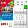 ETIQUETA Removible 48x16 Ink/Laser/Copy 100H=6800u.
