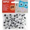 OJOS MOVILES NEGROS ADHESIVOS OVAL B/100u.