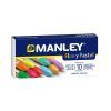 CERAS MANLEY 10-Colores FLUOR Y PASTEL (Uso Escolar)