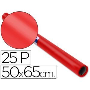 PAPEL CHAROL TREPADO Rollo 25h. 50x65 (ROJO)