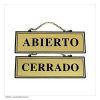 PLACA HORARIO Abierto/Cerrado 18x6 PLATEADO
