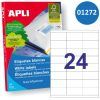 ETIQUETA Apli 70x35 A-4 Ink/Laser/Copy. 24x100H=2400u.