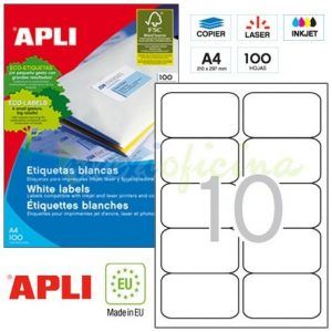 ETIQUETAS BLANCAS 99.1x57 Ink/Las/Cop Permanen 100H=1000u