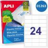 ETIQUETA Apli 64,6x33,8 A-4 Ink/Laser/Copy. 24x100H=2400u
