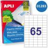ETIQUETA Apli 38x21,2 A-4 Ink/Laser/Copy. 65x100H=6500