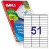 ETIQUETA Apli 70x16,9 A-4 Ink/Laser/Copy. 51x100H=5100u
