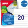 ETIQUETA Apli 105x29 A-4 Ink/Laser/Copy. 20x100H=2000u.