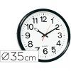 RELOJ OFICINA 35ctm PARED REDONDO NEGRO/CROMO