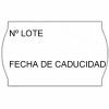 ROLLO ETIQUETA PVP Ovelar 26x16 Nº Lote F/Envasado F/Caduci