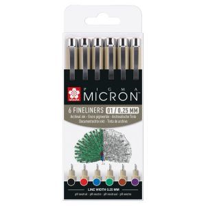 ROTULADOR Sakura Set-6u. 01 0,25mm PIGMA Micron