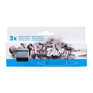 ROTULADOR Talen´s ECOLINE DUOTIP NEGRO/GRIS