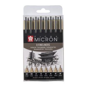 ROTULADOR Sakura Set-8u. PIGMA Micron NEGROS