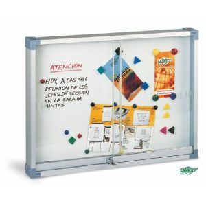 VITRINA ANUNCIOS 60x80 M/Aluminio 2-Ptas Metacrilato Correde