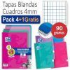 CUADERNO Oxford A-4 Cuadro 4x4 80-H 90gr (Pack 5+1) T/Blanda