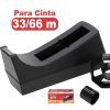 DISPENSADOR CINTA ADHESIVA 66mm NEGRO FIXO