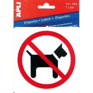 ADHESIVO SEÑALIZACION "Prohibido Perros" 114x114