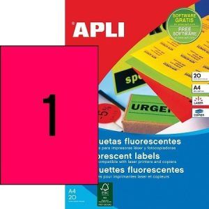 ETIQUETA FLUOR 210x297 Laser/Copy 20H=240u Roja