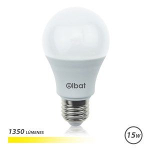 BOMBILLA LED A60 | 15W | 1350LM | E27 | LUZ CALIDA | ELBAT