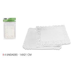 SET 4 BANDEJAS RECTANGULARES CON BLONDA 14X21CM ALGON