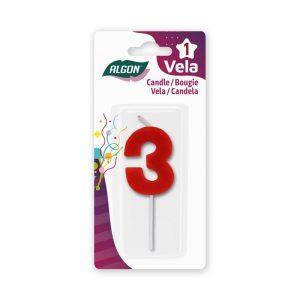 VELA ROJA NUMERO 3 ALGON