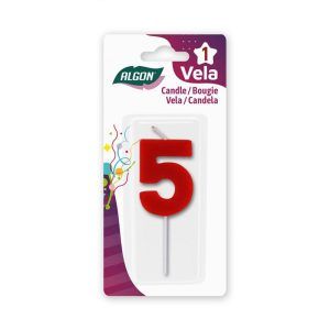 VELA ROJA NUMERO 5 ALGON