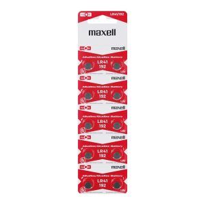 PACK 10 PILAS BOTON LR41/192 1.5V MAXELL