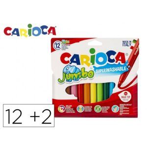 ROTULADOR Carioca JUMBO 12+2-Colores C/Cartón)