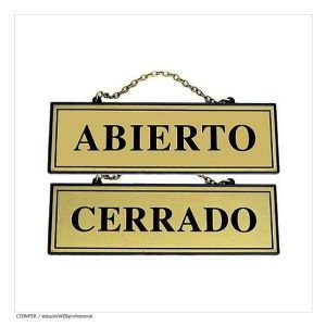 PLACA HORARIO Abierto/Cerrado 23,5x7,5