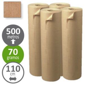 BOBINA PAPEL EMBALAR 1,10x500mt (41k aprox.) KRAFT MARRON