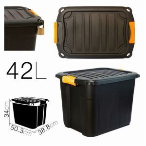CAJA DE ALMACENAJE 50.3X38.8X34CM NEGRA PARABOX