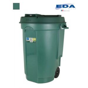 CUBO PAPELERA CON RUEDAS 110 LITROS VERDE EDA