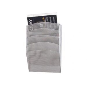 PORTA-Folleto MURAL 5-Bandejas A-4 METAL PLATA