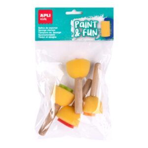 BOLSA SELLO ESPONJA MANGO MADERA 4u.