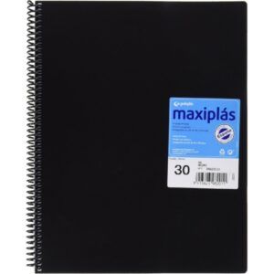 CARPETA 30-Fundas A-4 MAXIPLAS T/Opacas Negras C/Espiral