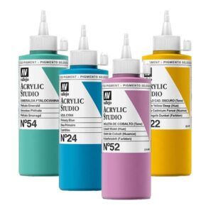 ACRILICO STUDIO FLUOR Vallejo 200ml. (Rojo Fuego)