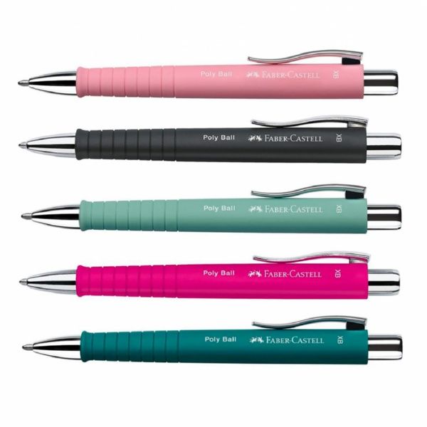 Faber-Castell Poly Ball Balpen Set Sweet Lilac – 2 Stuks Met XB-vulling, Watervast En Ergonomisch (205090)