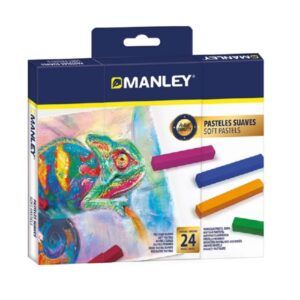 CERAS PASTEL MANLEY 24-Colores SUAVES (Uso Escolar)