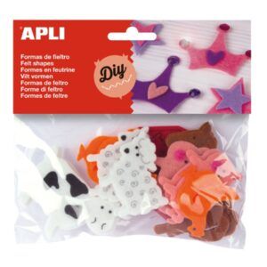 ADHESIVOS GOMAS EVA FORMAS 18u. PURPURINA