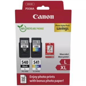 CART. INK-JET Canon PG-540/41XL + Papel Photo 4x6 50h