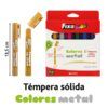 TEMPERA SOLIDA Fixo 6-Colores-Metalicos10gr.