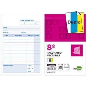 TALONES L.P. FACTURA 8º (1-Orig+1-Cop) 50/50-H C/Igic
