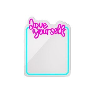 ESPEJO DECORATIVO CON NEON LED LOVE YOURSELF FOREVER