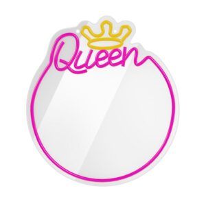 ESPEJO DECORATIVO CON NEON LED QUEEN FOREVER