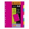 JUEGO 8 SEPARADORES A4 PP. RIGIDO DYNAMIC SURTIDO