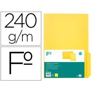 SUBCARPETA CARTULINA Fº 240gr. Pestaña LATERAL (Amarillo)