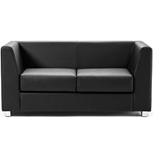 SOFA S50 2 PLAZAS PIES CROMADOS NEGRO