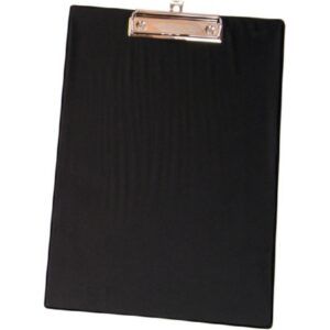PLACA PORTA-Notas A-4 PINZA PVC NEGRA